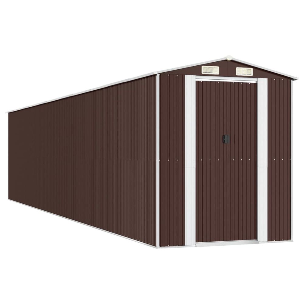Abri de jardin marron foncé 192x938x223 cm métal galvanisé