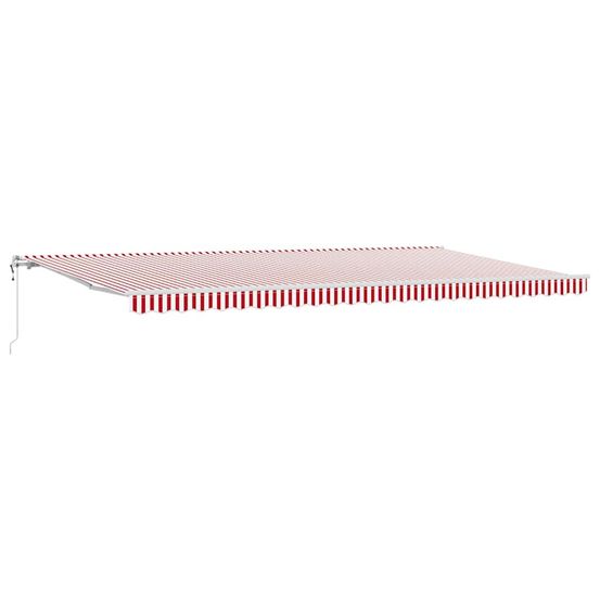 Auvent rétractable rouge et blanc 600 × 300 cm