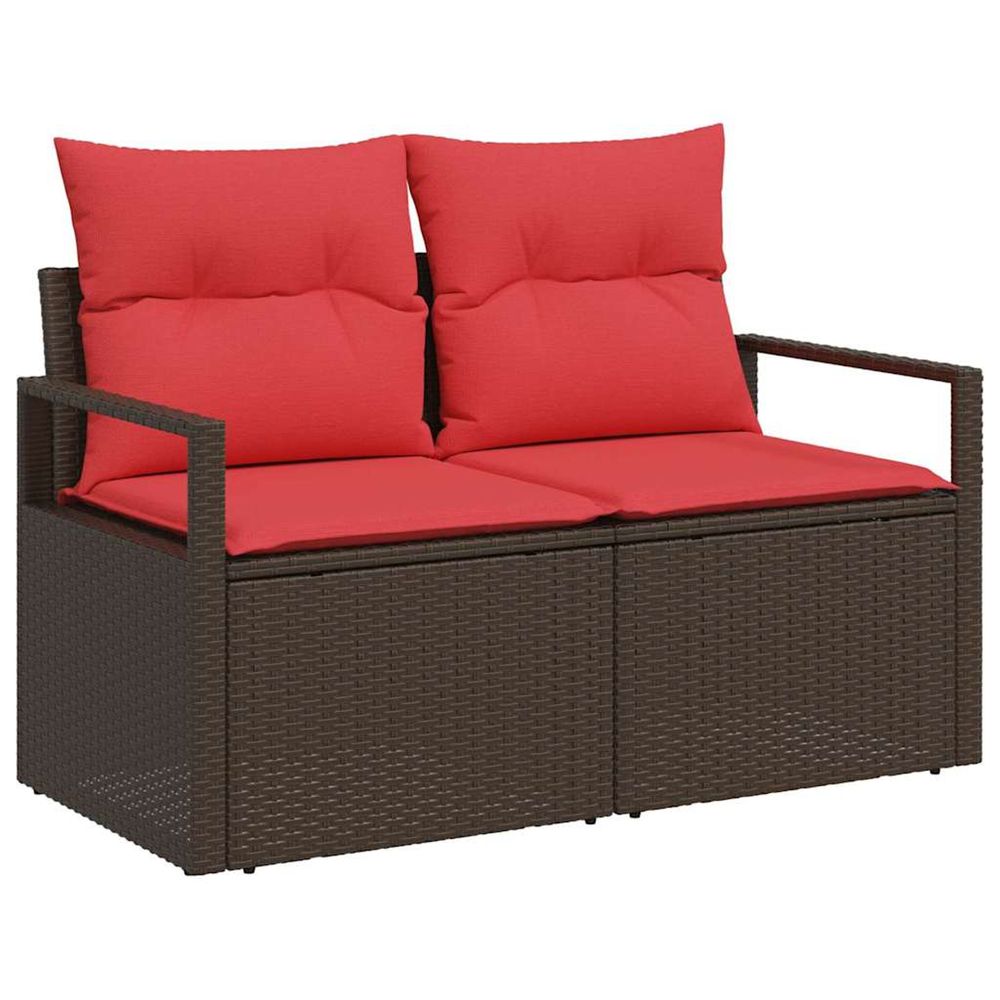 Canapé de jardin avec coussin 120 x 62 x 69 cm polyrotin