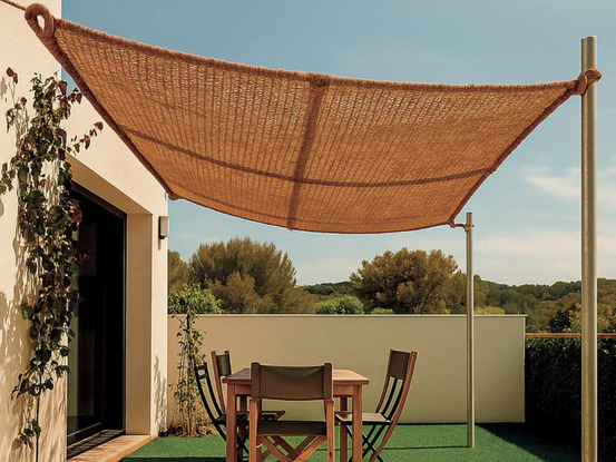 Voile d'ombrage carrée sunnet en fibre de coco 3 x 3 m
