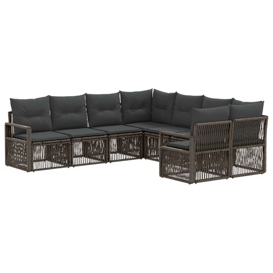 Ensemble de canapé de jardin 8 pc 8-nombre de places gris