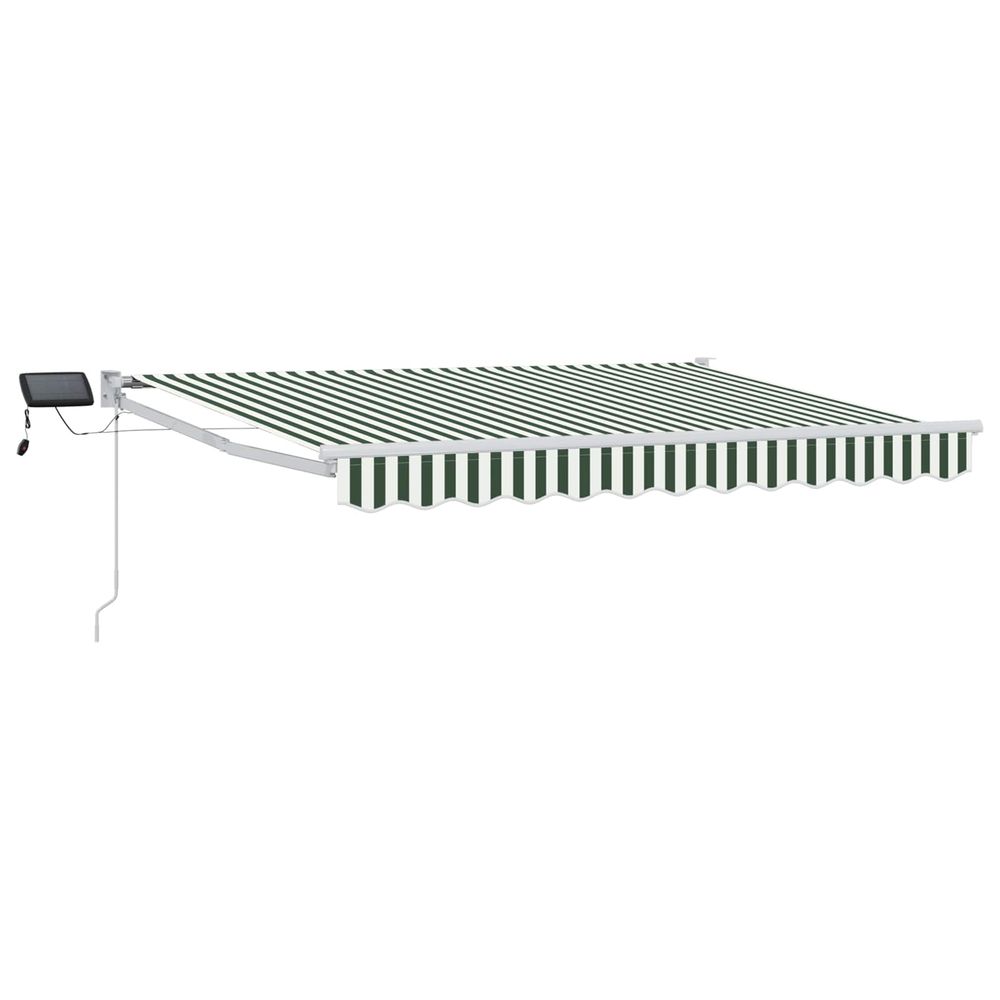 Store rétractable manuel avec leds vert et blanc 3 x 2,5 m