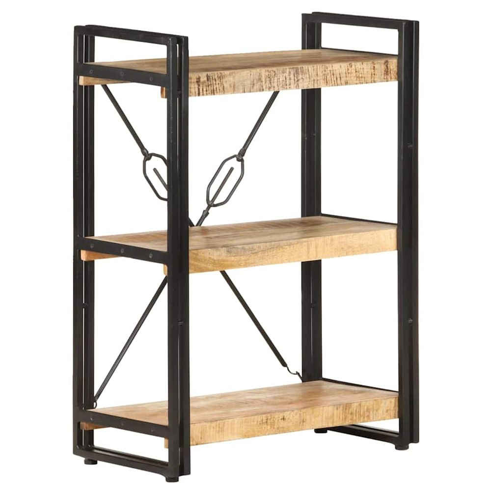 Bibliothèque à 3 niveaux 60x30x80 cm bois de manguier massif