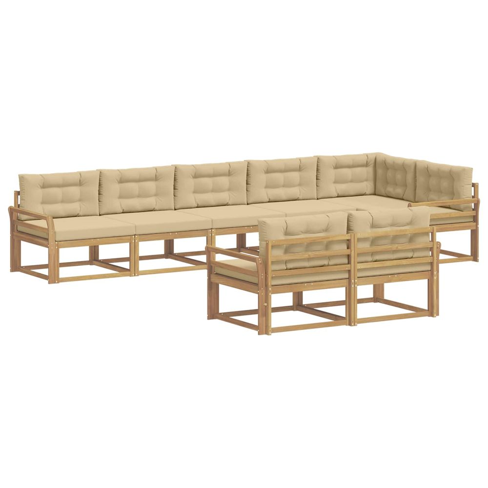 Ensemble de canapés d'extérieur 6 pc blanc et beige polyester