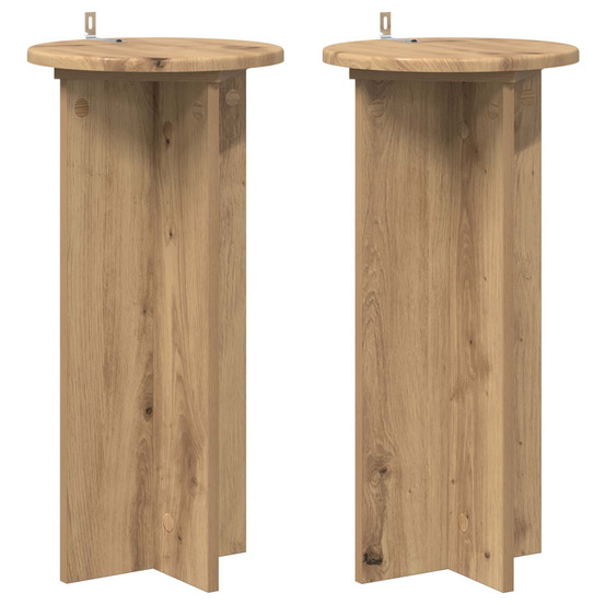 Support de plante 2 pcs chêne artisanal 29,5 x 29,5 x 60 cm
