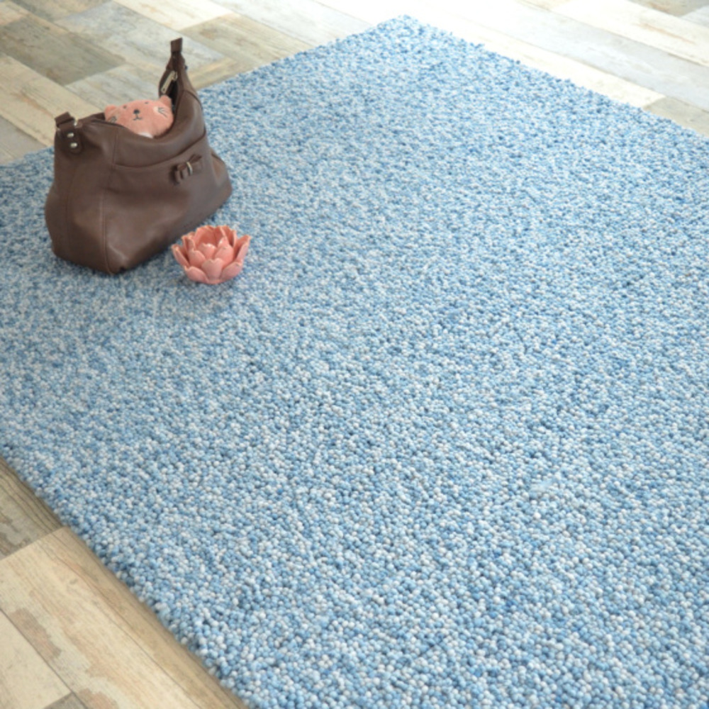 Tapis billes - bleu pastel - 200 x 290 cm