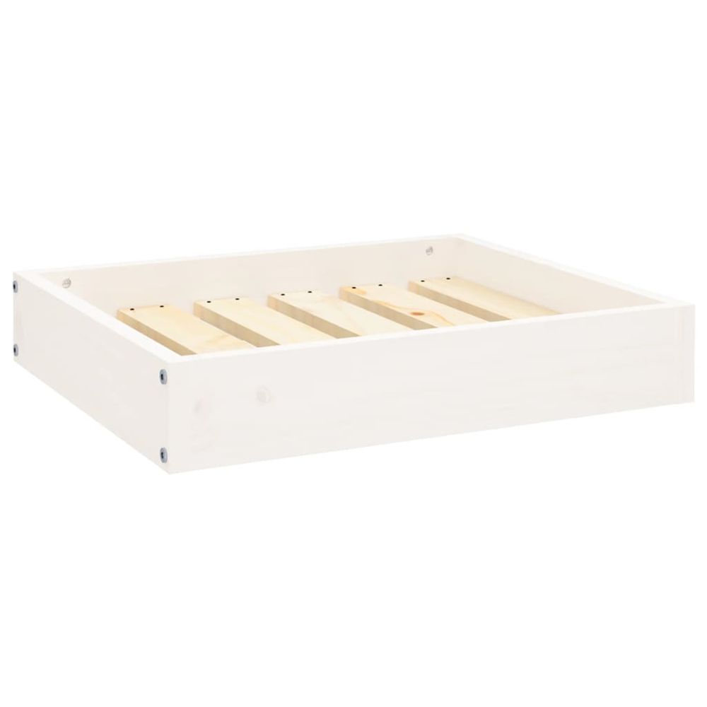 Lit pour chien blanc 51,5x44x9 cm bois de pin solide