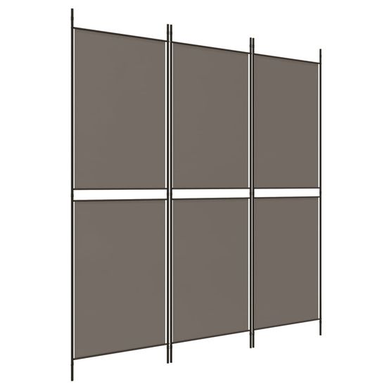Cloison de séparation 3 panneaux anthracite 150x200 cm tissu