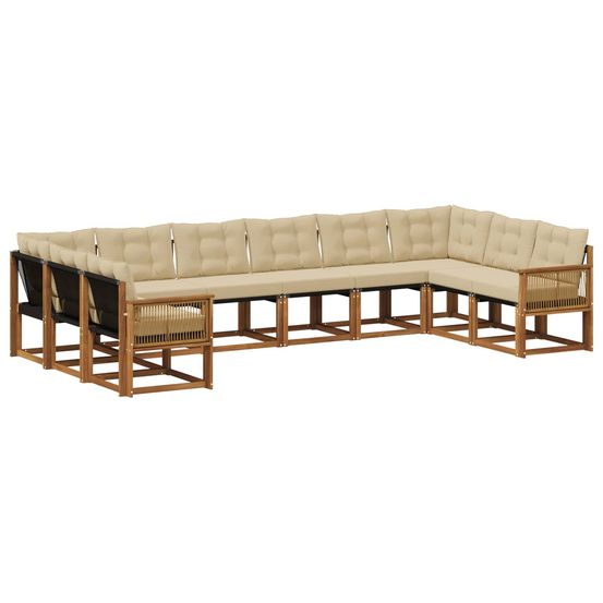 Ensemble de canapés d'extérieur 10 pc naturel et beige