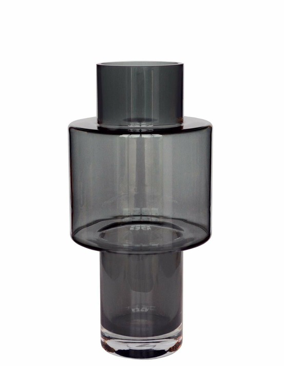 Vase en verre gris - h40cm, ø20cm
