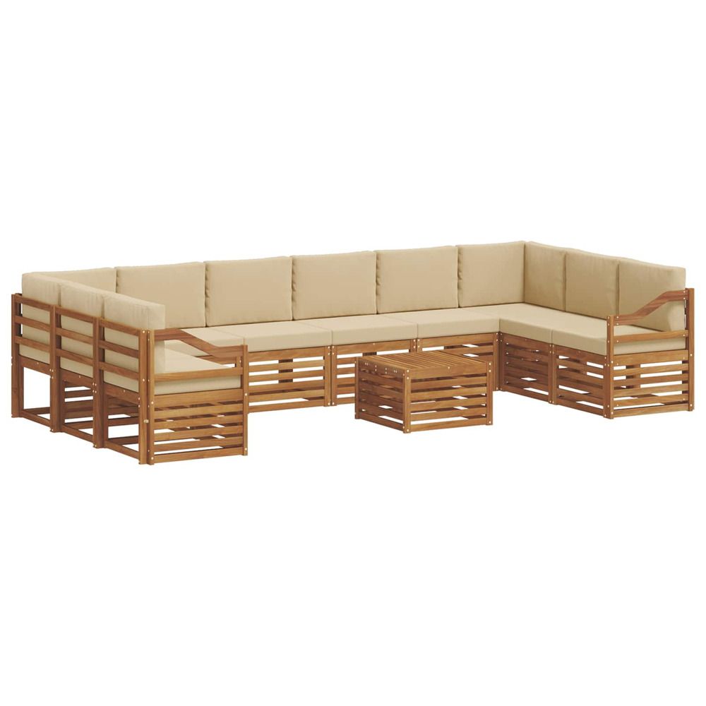 Ensemble de canapés d'extérieur 11 pc naturel et beige