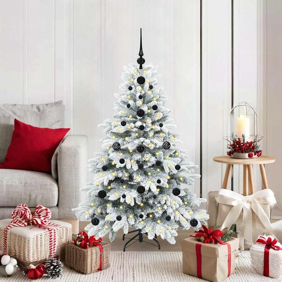Sapin de fêtes 120 cm complet, illumination intense 150 led et cimier