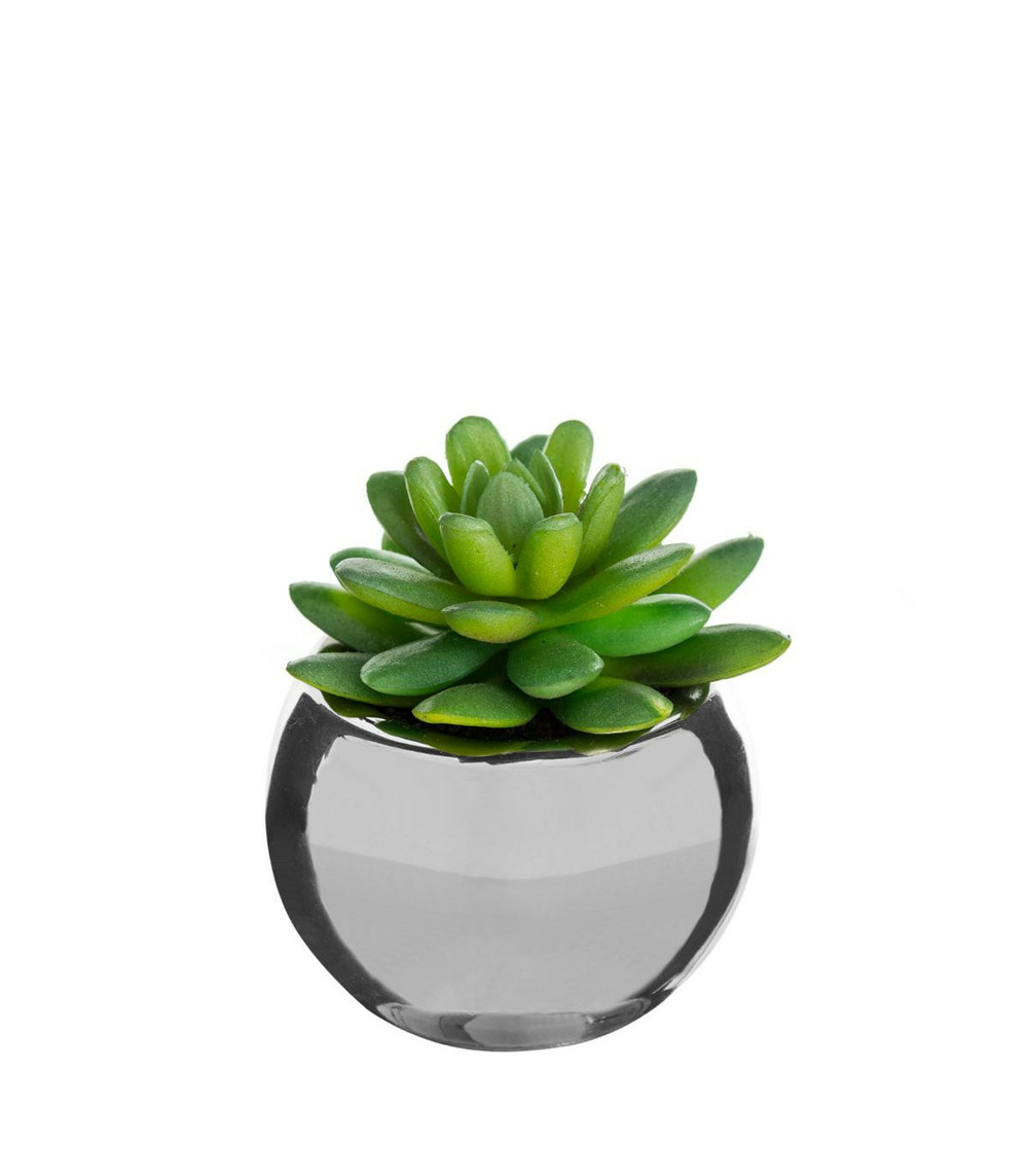 Plante verte artificielle pot en céramique h 15 cm