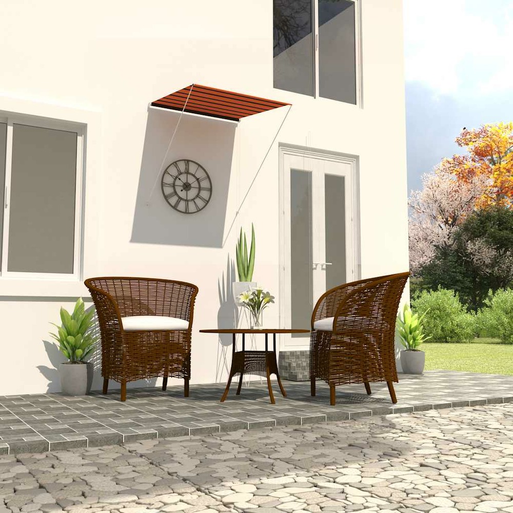 Auvent rétractable 100x150 cm orange et marron