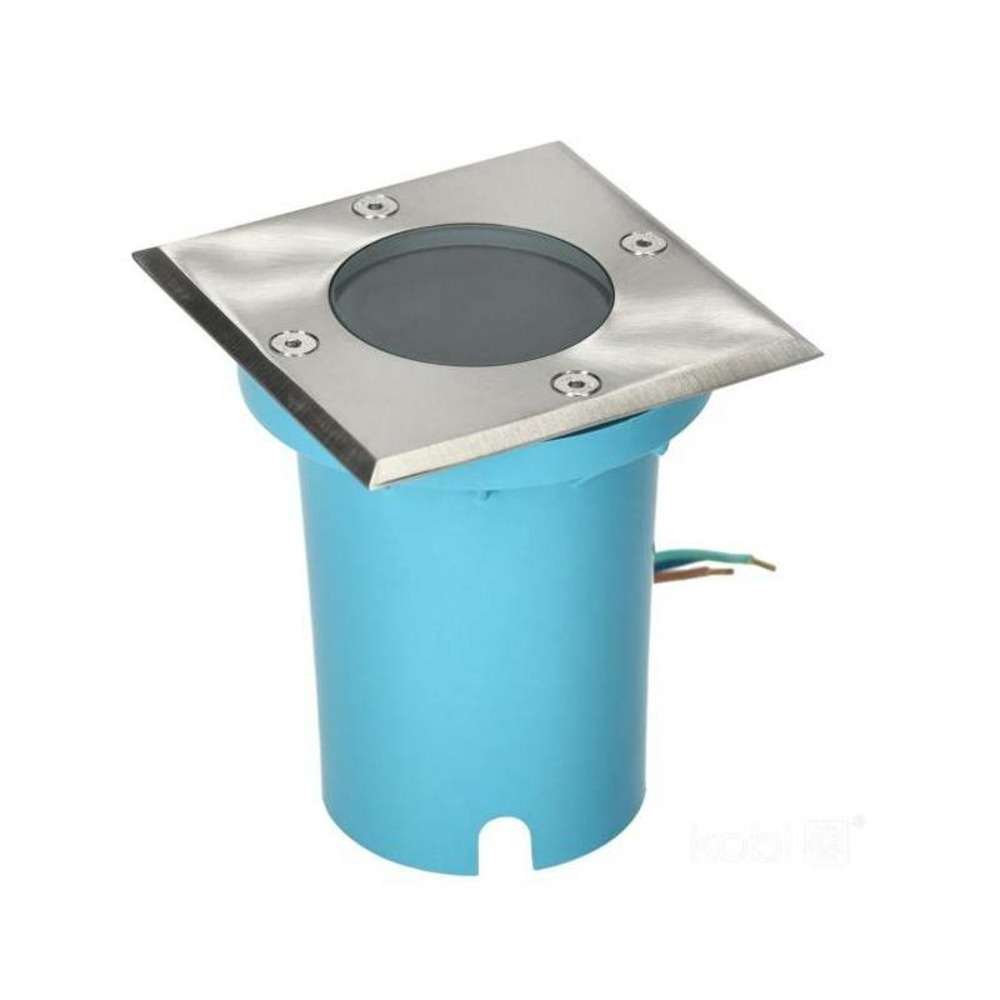 Spot extérieur encastrable carré gu10 230v acier inoxydable ip65