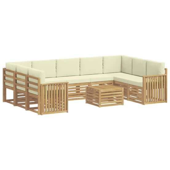 Ensemble de canapés d'extérieur 10 pc blanc et crème polyester