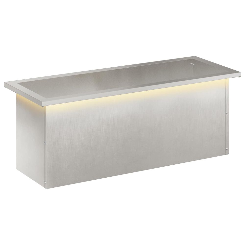 Jardinière d'extérieur de jardin avec led argenté 30 x 80 x 30 cm