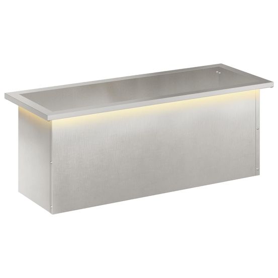 Jardinière d'extérieur de jardin avec led argenté 30 x 80 x 30 cm