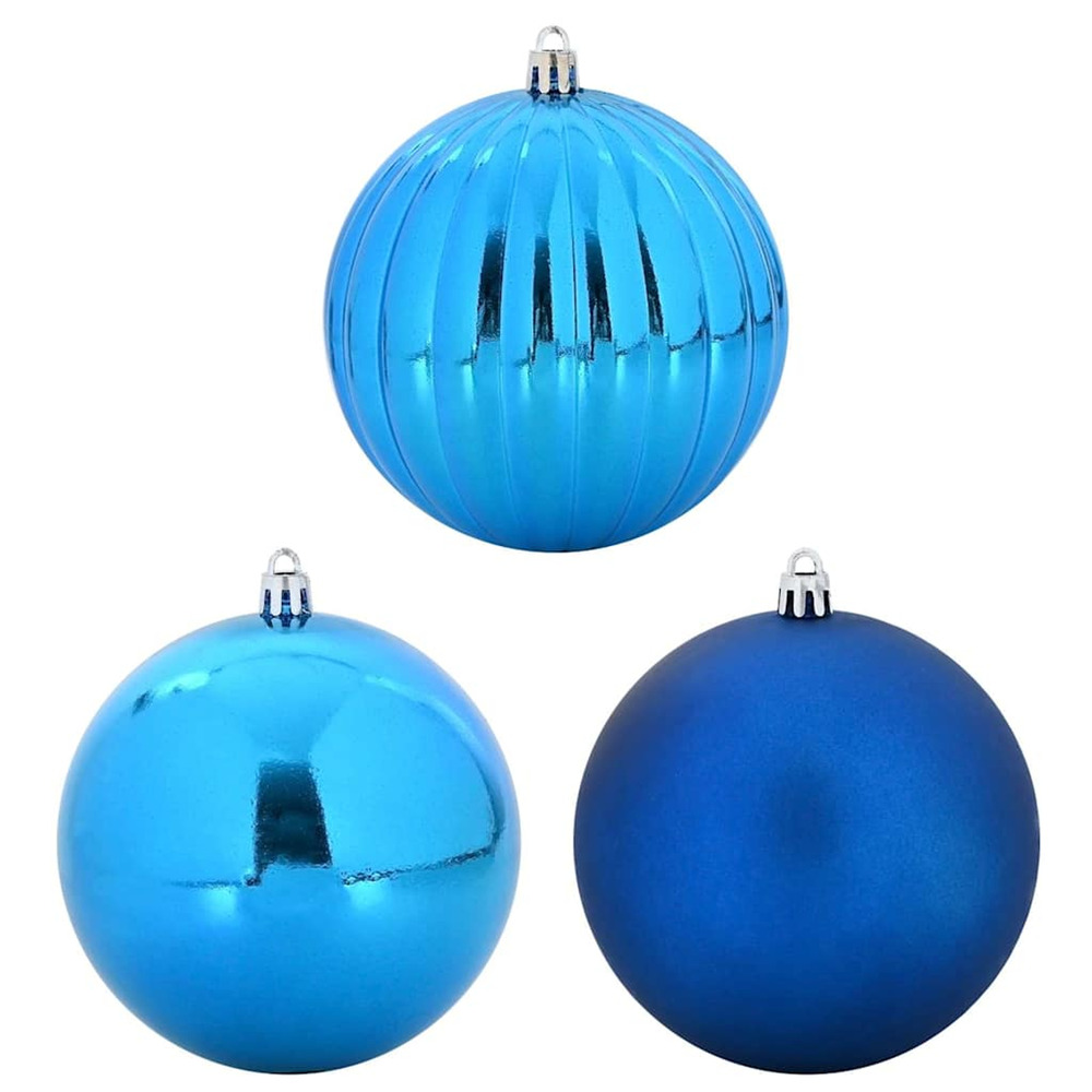 Ensemble de boules de noël 3 pcs bleu plastique