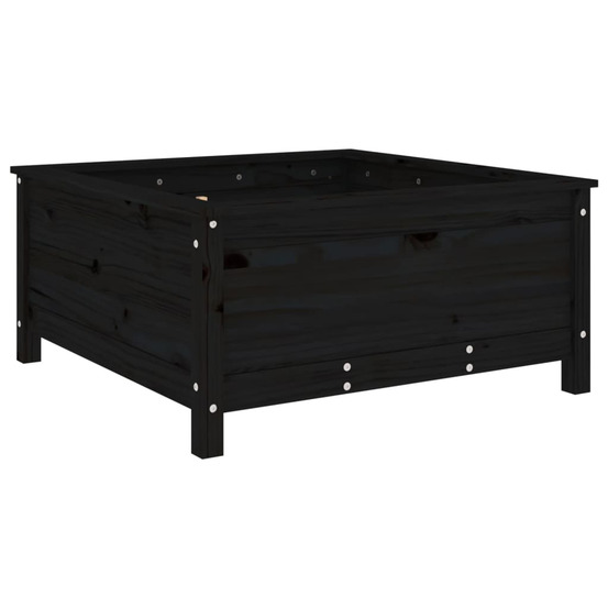 Jardinière d'extérieur noir 82,5x82,5x39 cm bois massif de pin