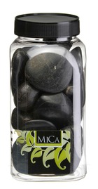 Mica decorations sable cailloux et coquillages steentjes - 1x1x20 cm - pierre - noir