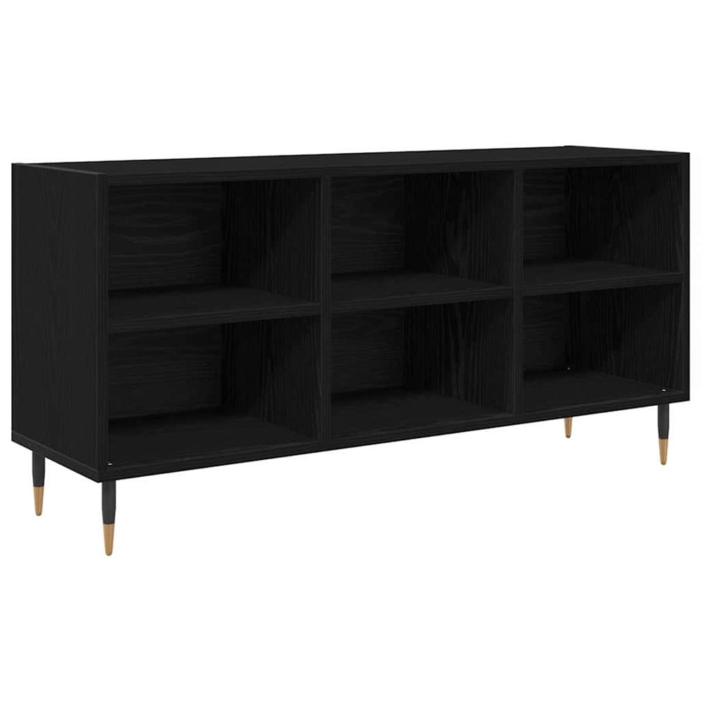 Meuble tv 103,5 x 30 x 50 cm chêne noir bois d'ingénierie