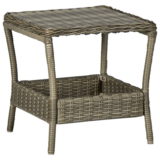 Table de jardin marron 45x45x46,5 cm résine tressée