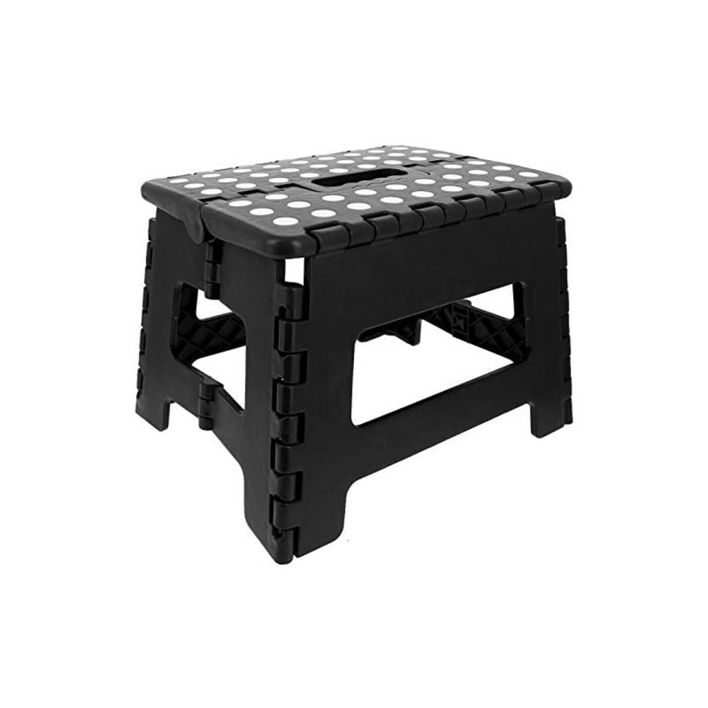 Noir 31. 5 x 25. 5 x 22 cm marche pied pliant - résiste jusqu'à 150kg de charge