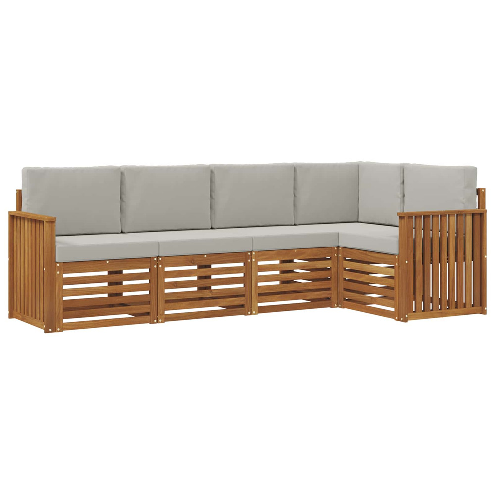 Ensembles de canapés avec coussin 5 pcs gris naturel et clair