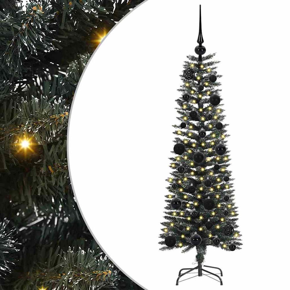 Sapin de noël artificiel vert 120 cm pvc, plastique et acier