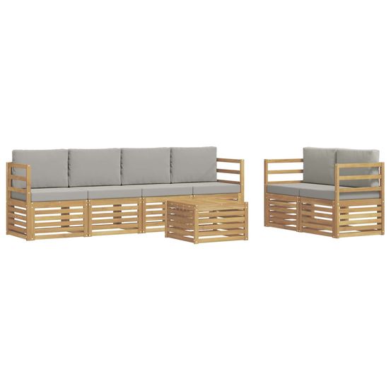 Ensemble de canapés d'extérieur 7 pc blanc et gris clair