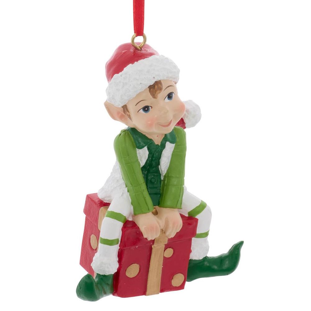 Suspension de sapin lutins joueurs en résine 9 cm