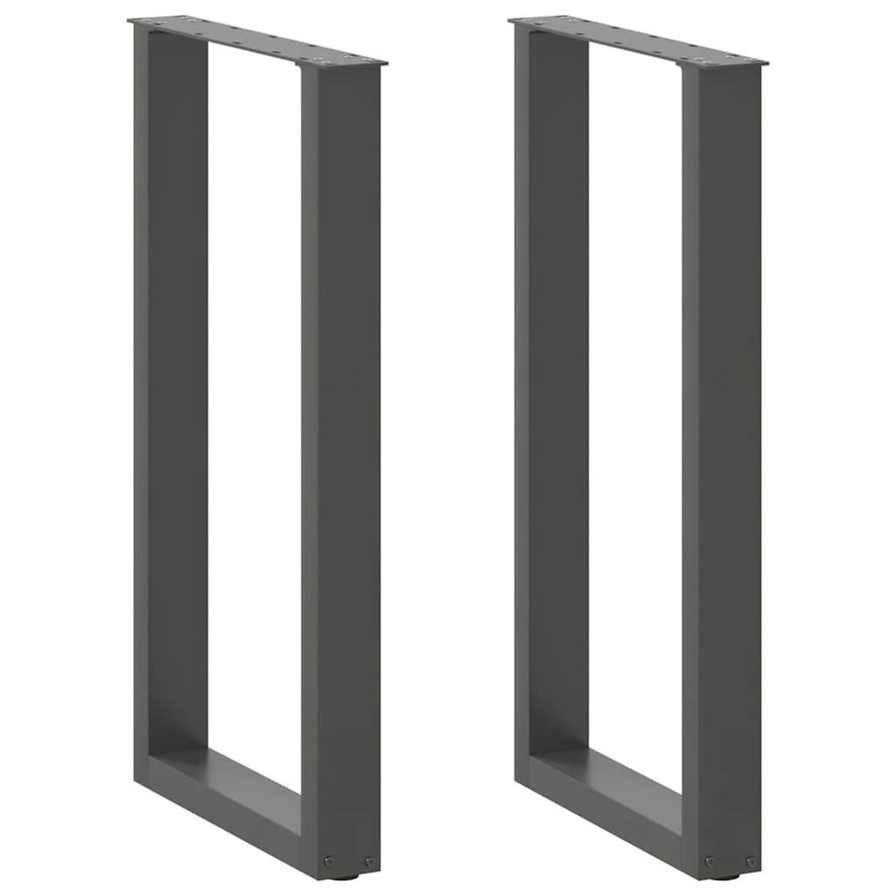 Pieds de table de bar en u 2 pièces anthracite 40 x (90-91) cm acier