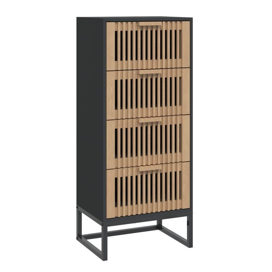 Buffet bahut commode armoire meuble de rangement organisateur cuisine salle de séjour salon haut 40 x 30 x 95 cm bois d'ingén