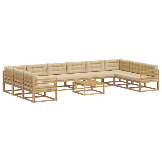 Ensemble de canapés d'extérieur 11 pc blanc et beige