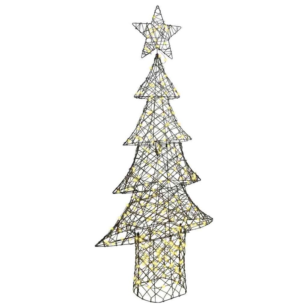 Sapin de noël 240 led blanc chaud 180 cm rotin