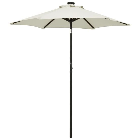 Parasol avec lumières led sable 200x211 cm aluminium