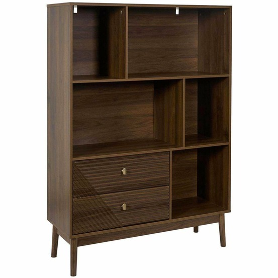 Bibliothèque en bois 5 niches et 2 tiroirstiffany