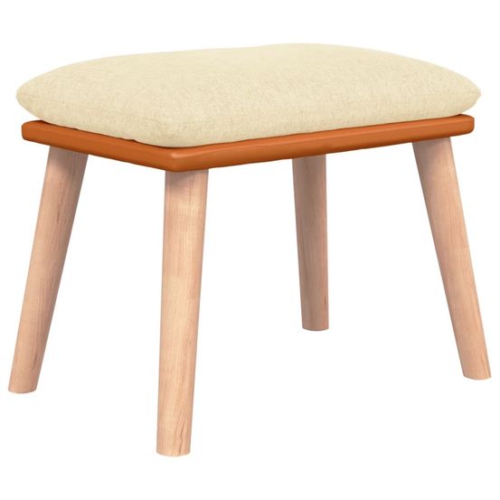 Repose-pied crème 45x29,5x35 cm tissu et similicuir