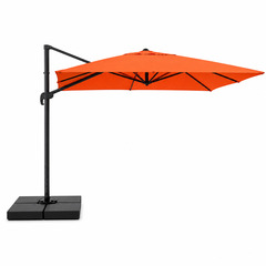 Parasol rectangulaire 3x4 déporté rotatif terracotta en aluminium cezir