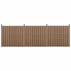 Kit de 3 clôtures barrière brise vue brise vent bois composite (wpc) brun 185 x 562 cm