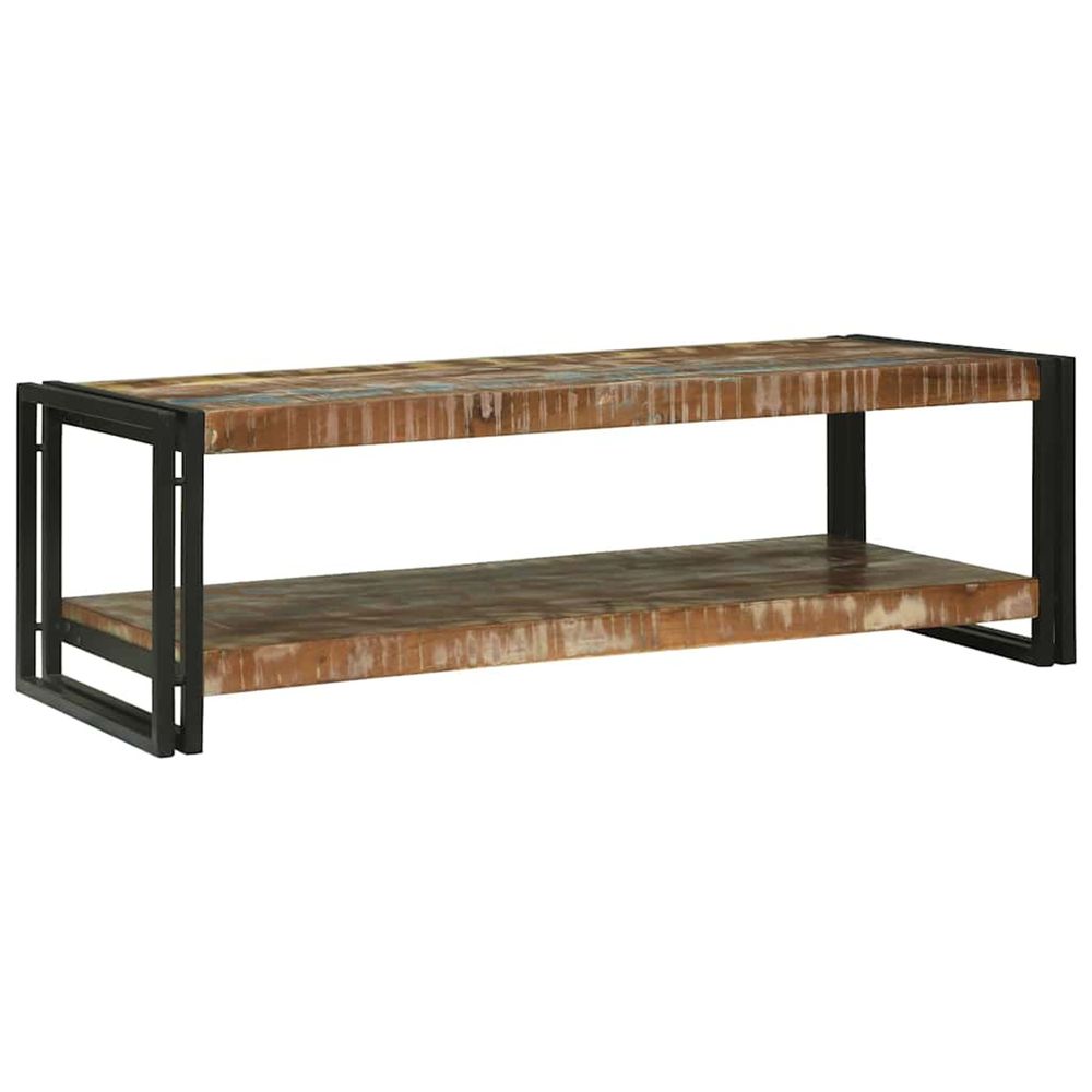 Table basse multicolore 120 x 50 x 38 cm bois recyclé solide