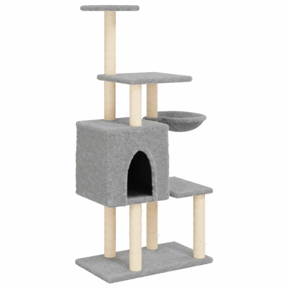 Arbre à chat avec griffoirs en sisal gris clair 131 cm