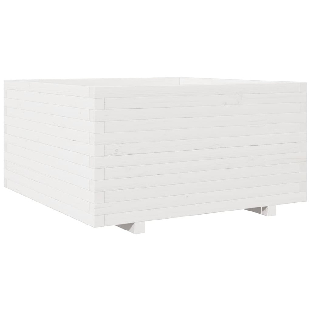 Jardinière d'extérieur blanc 90x90x49,5 cm bois de pin massif
