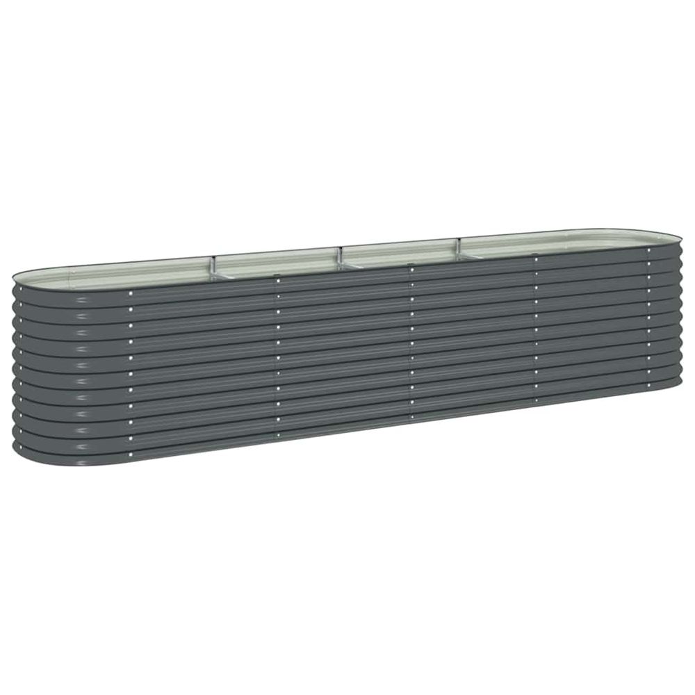 Lit surélevé de jardin 400x80x81 cm acier galvanisé gris