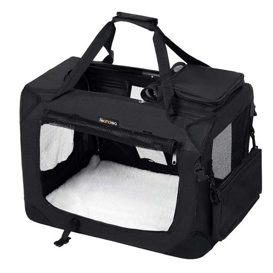 Sac de transport pour chien animal domestique taille m 50 x 35 x 35 cm noir