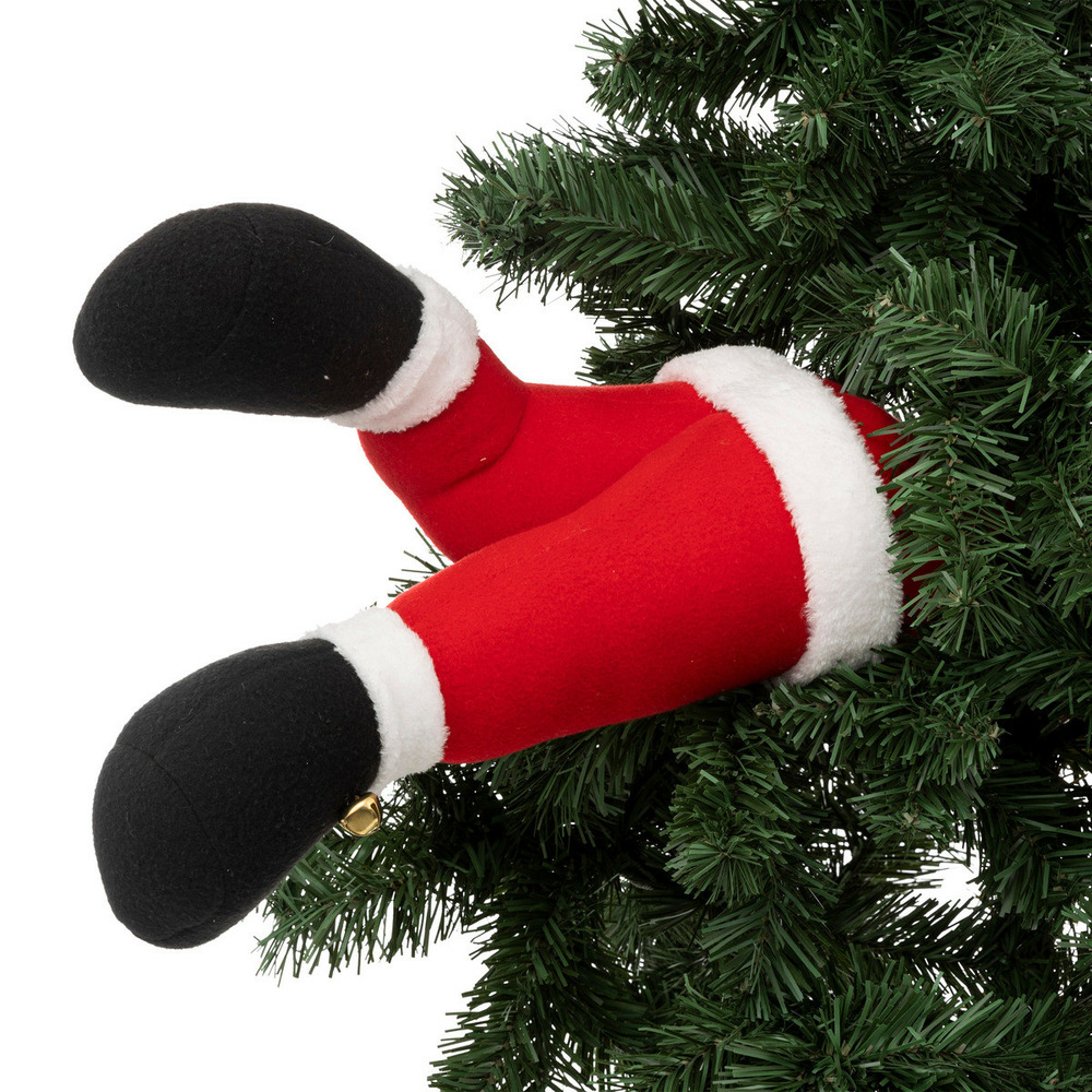 Déco de sapin jambes de père de noel flexibles