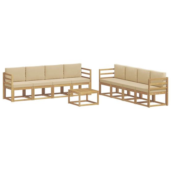 Ensemble de canapés d'extérieur 9 pc blanc et beige
