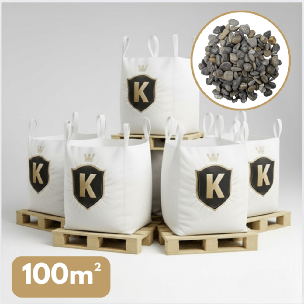Gravier rivière gris 16/22,4 mm – pack 5 big bag +/- 1,5t – 100 m²