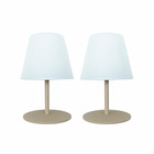 Set de 2 lampes de table twins crème aluminium h16cm